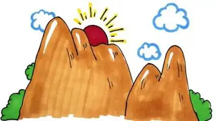 儿童简笔画3分钟教你画一座卡通小山卡通石头小山简笔画素材小山的简