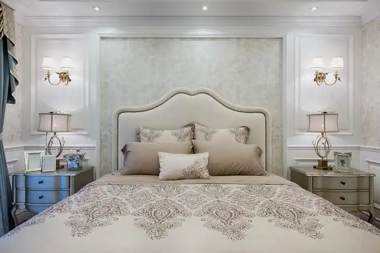 美式复式装修床头背景墙图片