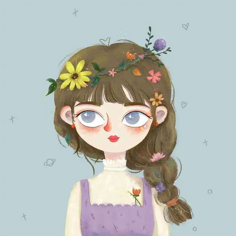 小清新可爱卡通插画女生头像