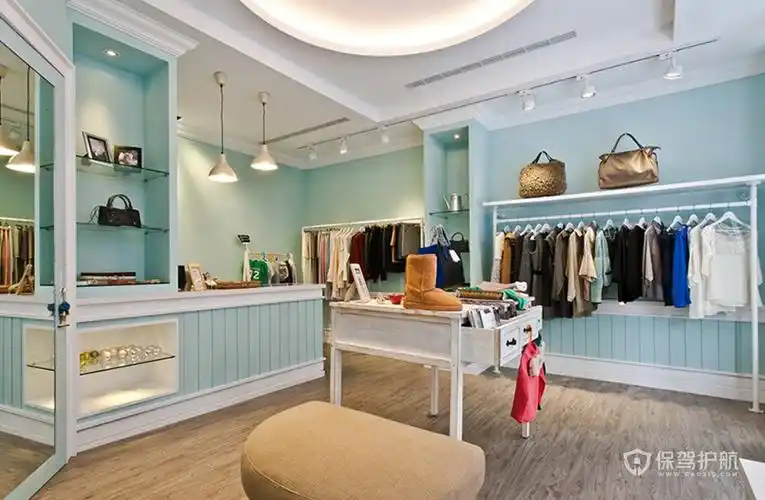 韩式清新风小型女装店布局效果图