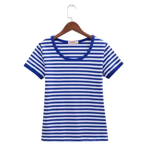 828新款亲子装海魂衫短袖条纹t恤一家三口全家装半袖蓝白海军风体恤