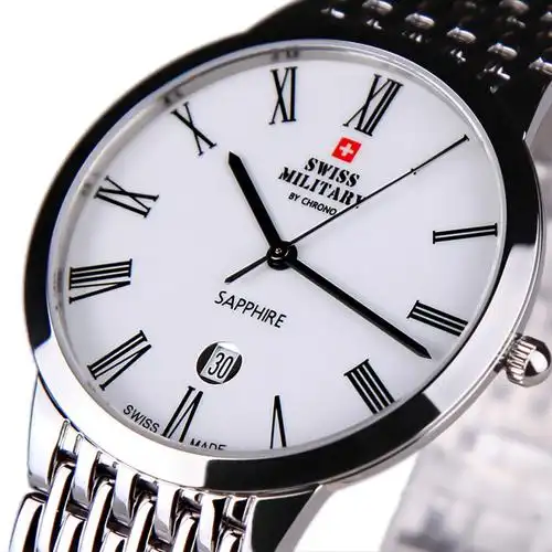 瑞士军表swissmilitary瑞士原装进口超薄手表商务休闲男士腕表防水