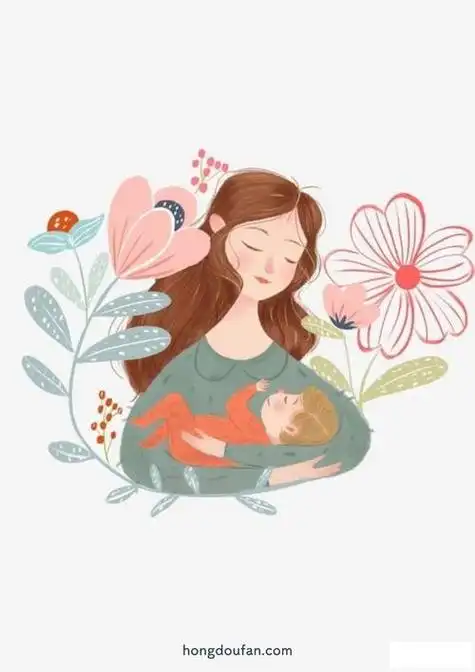 妈妈抱着宝宝 母亲节简笔画大全