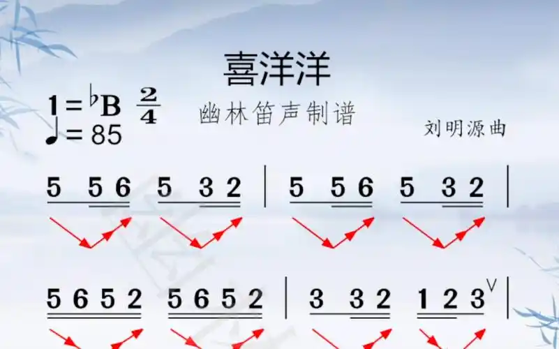 《喜洋洋》简谱教唱,非常喜庆经典的音乐