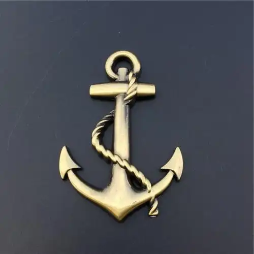 汽车个性装饰贴船锚海军车标金属十字架海军车身贴海盗船车尾标大号船