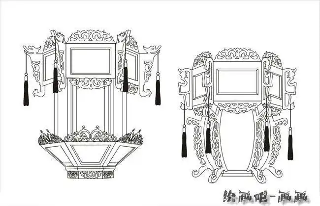 宫殿灯笼物品简笔画步骤图片大全