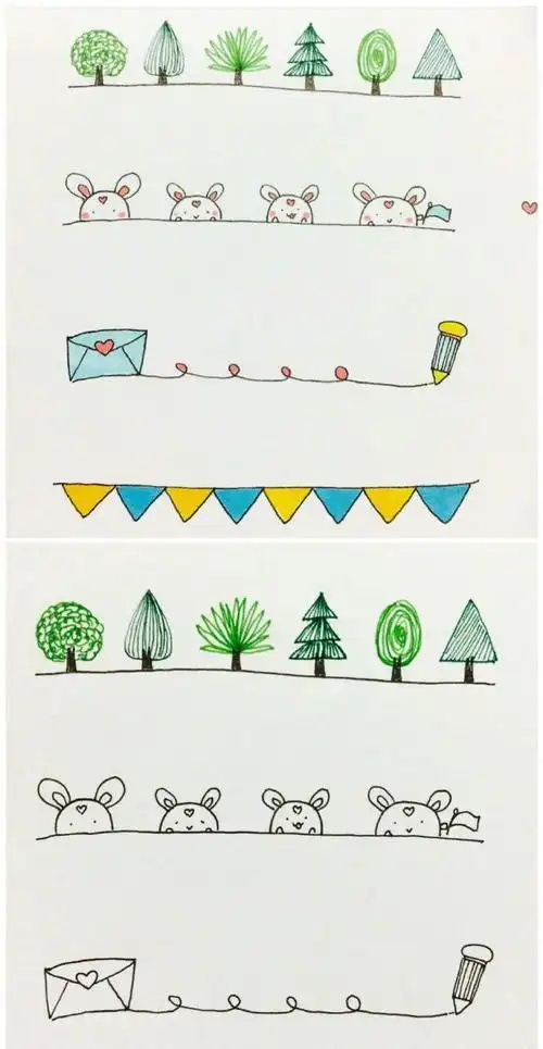 唯美清新手帐简笔画小图案