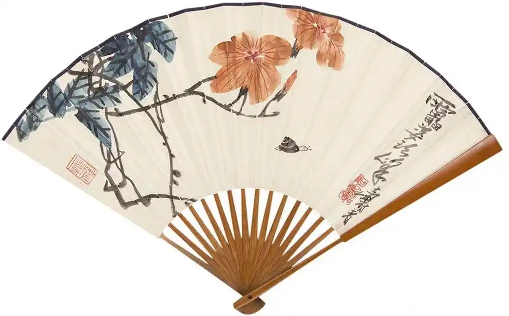 美团美扇,潘天寿扇面团扇作品赏析