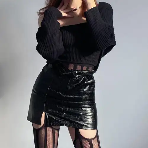 婠纷黑色条纹蕾丝吊带一体丝袜女薄款性感连裤渔网袜纯欲镂空网格黑丝