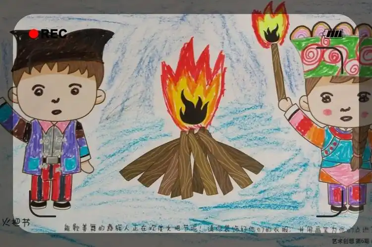 其它 金儿乐幼儿园中一班火把节绘画留念 写美篇火把节是彝族传统的