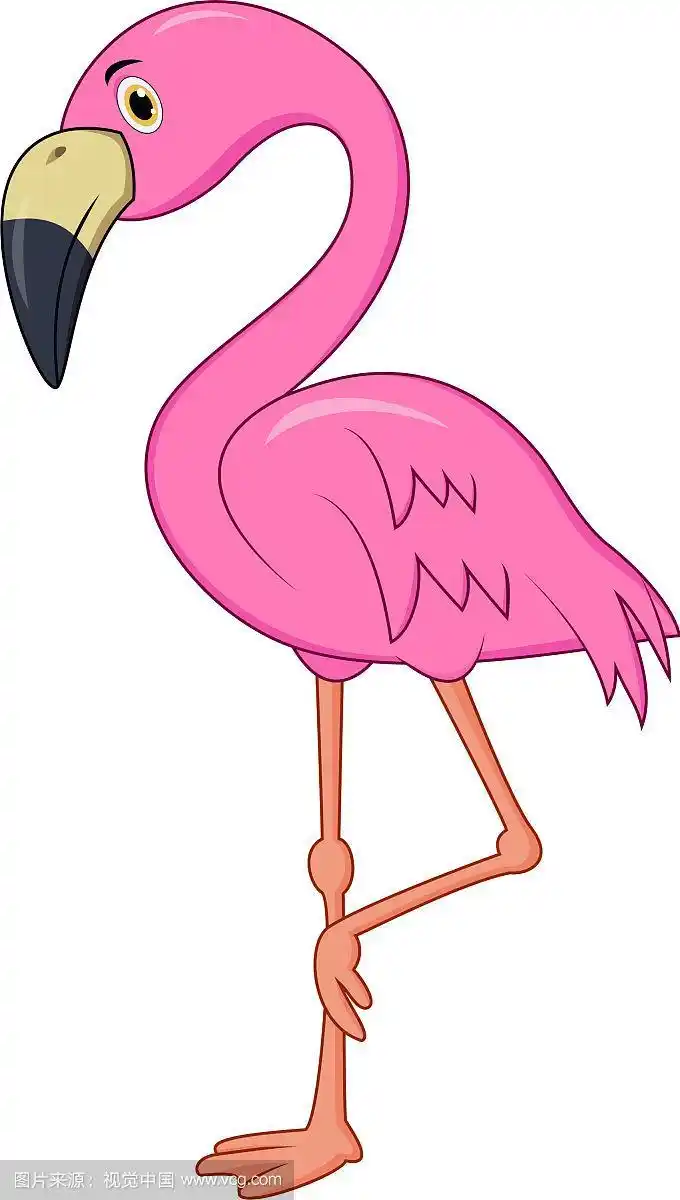 卡通可爱的火烈鸟