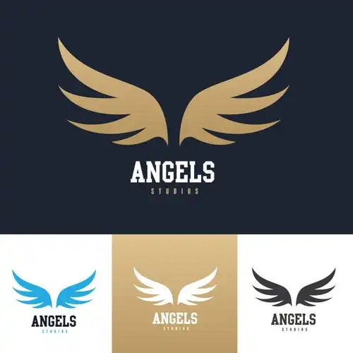 矢量金色天使翅膀标志设计