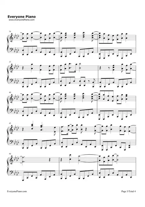 明日を鸣らせ-妖精的尾巴op22五线谱预览3