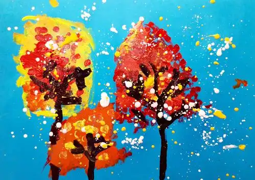 宝宝涂鸦 彩色的树林