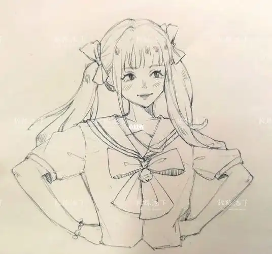 朋友圈看到这个很好看就画下来啦#摸鱼 #手绘  #约稿  #手绘头像  #jk