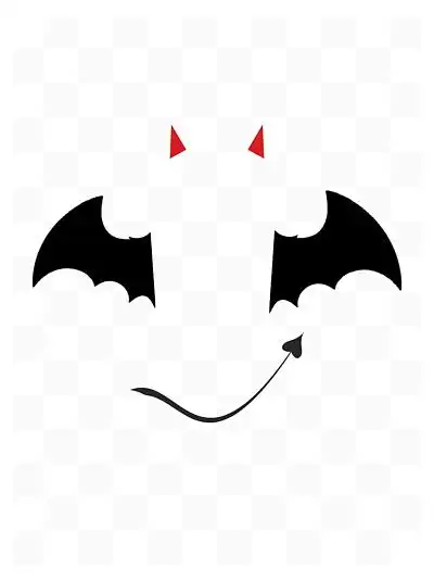 万圣节手绘恶魔 i>角 /i>翅膀尾巴贴画表情