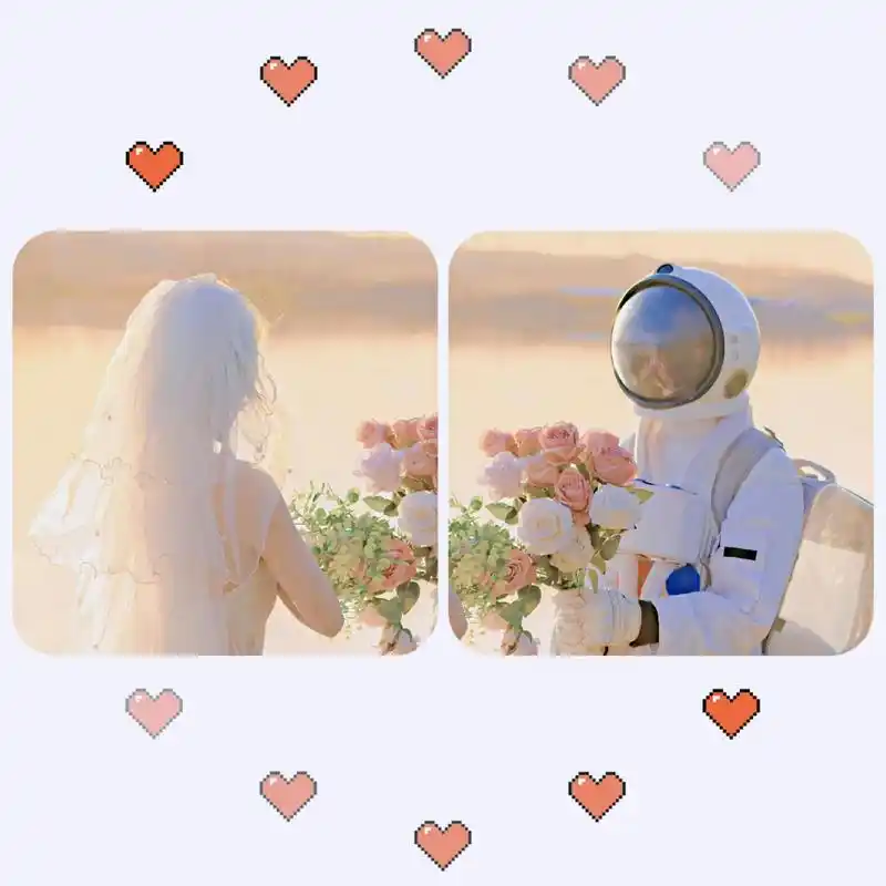 太空人情侣头像 喜欢是藏不住的. - 抖音