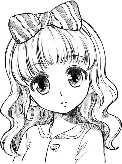 简笔画人物少女简单可爱表情包