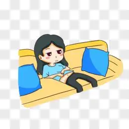 沙发懒惰元素pngpsd手绘卡通葛优瘫人物素材pngpsd手绘卡通女孩躺沙发