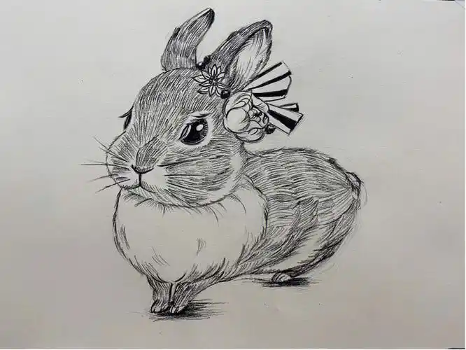 少儿素描简单的素描—公主兔步骤详细图需要的小伙伴自取保存图片即可