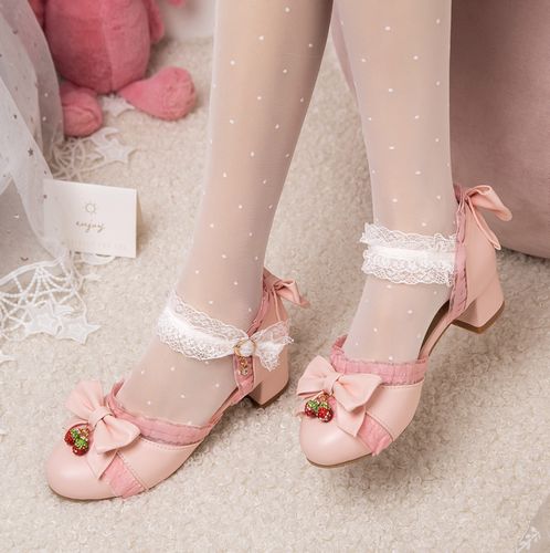 11岁女孩凉鞋2021新款学生生儿童可爱洛丽塔高跟鞋凉鞋