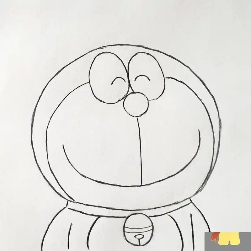 简笔画||开心的哆啦a梦99(附过程图) 色号在最后一张