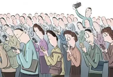 "这条微博引发了人们对手机不离手现象的关注.