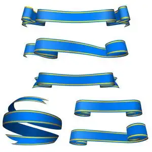 一套华丽的蓝色横幅照片