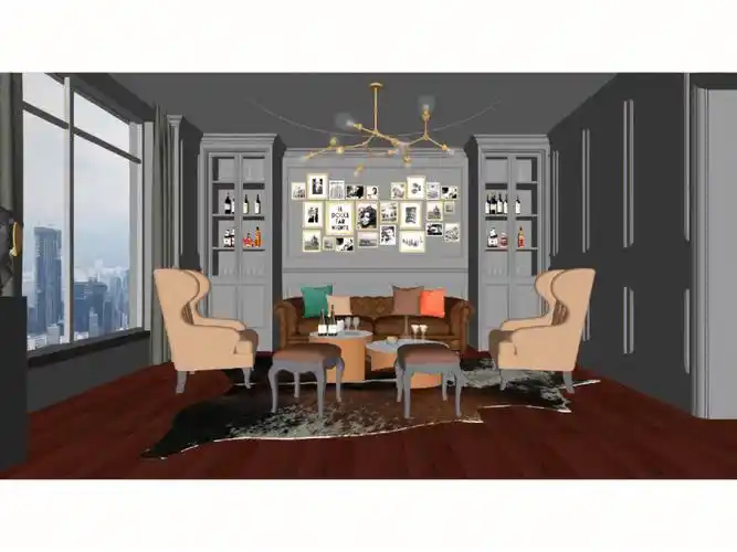 董事长的红酒雪茄吧娱乐室