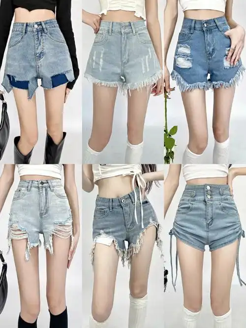 私藏78平价显瘦高腰牛仔短裤梨型身材