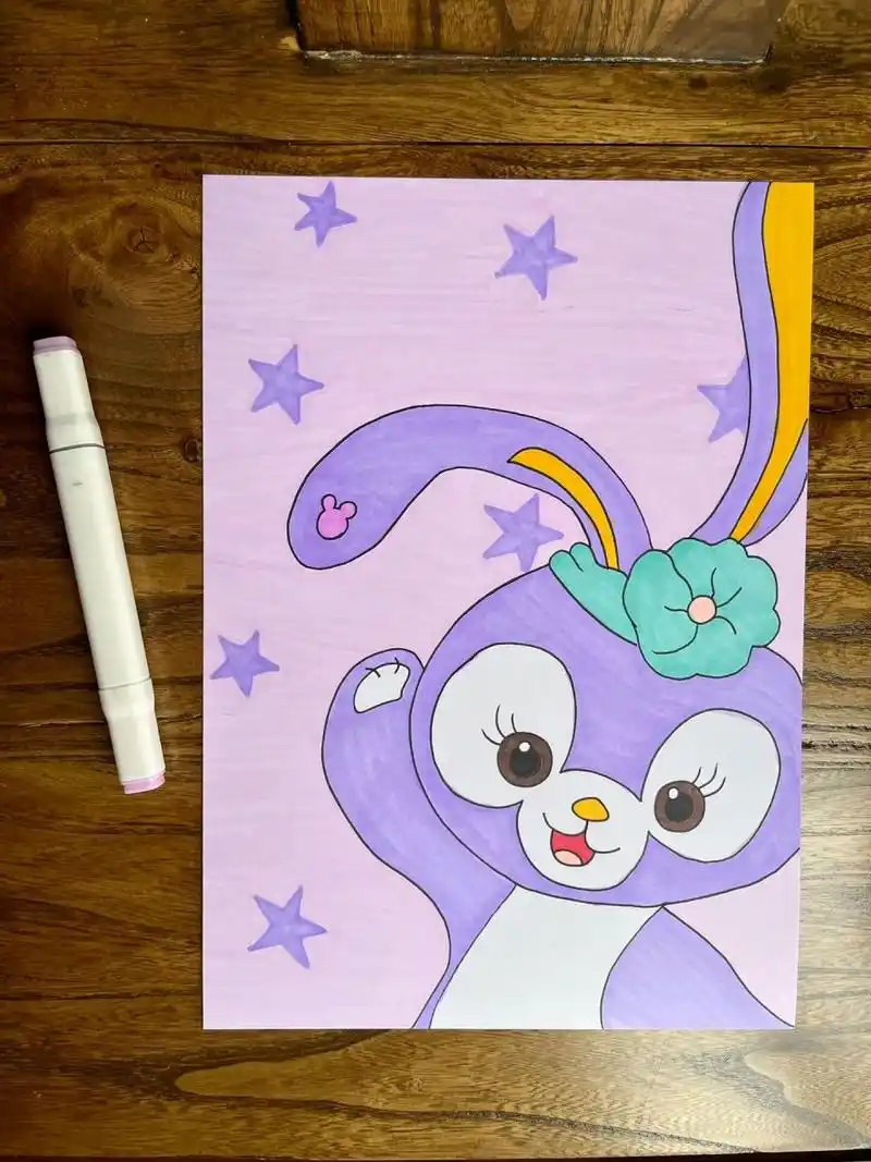 马克笔 临摹 星黛露 步骤图 啊啊啊啊啊啊啊好喜欢这个紫色,不愧是