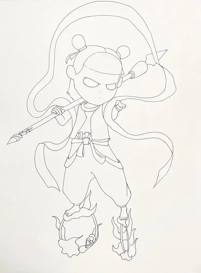 热门 #马克笔哪吒#每日一画 #一起学画画#临汾美术培训  - 抖音