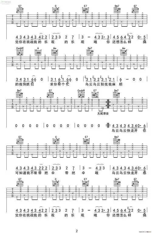 别找我麻烦 蔡健雅 吉他谱 和弦谱