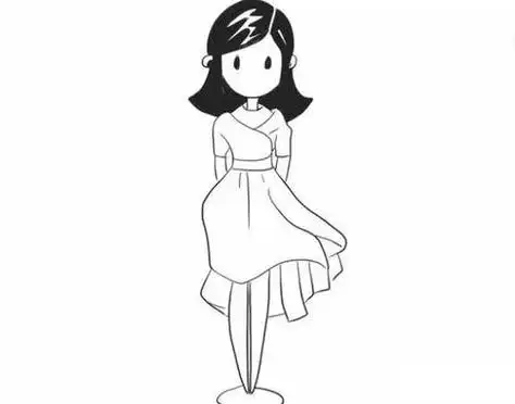 穿裙子的妈妈简笔画全身穿裙子的漂亮妈妈简笔画穿红裙子的妈妈简笔画