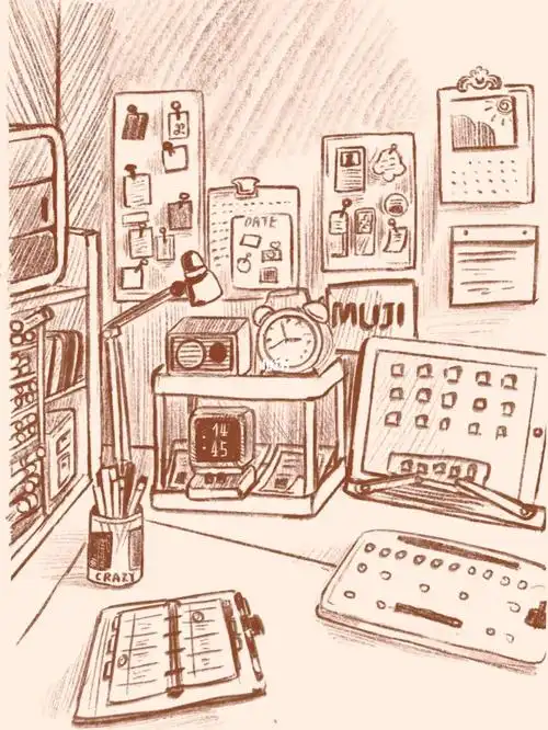 速写  #姜一哥教画画团练打卡  #线稿练习  #少女线稿  #晒晒我的书桌