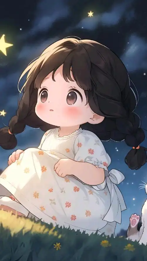 【动漫头像】流星雨下可爱少女头像