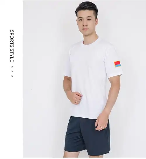 绽晴 空军训练服套装飞行员圆领短袖t恤衫速干透气军迷户外男 白色