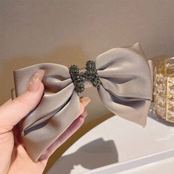 发卡女士抓夹发饰时尚饰品生日礼物送女友老婆 蝴蝶结字母发夹-香芋色