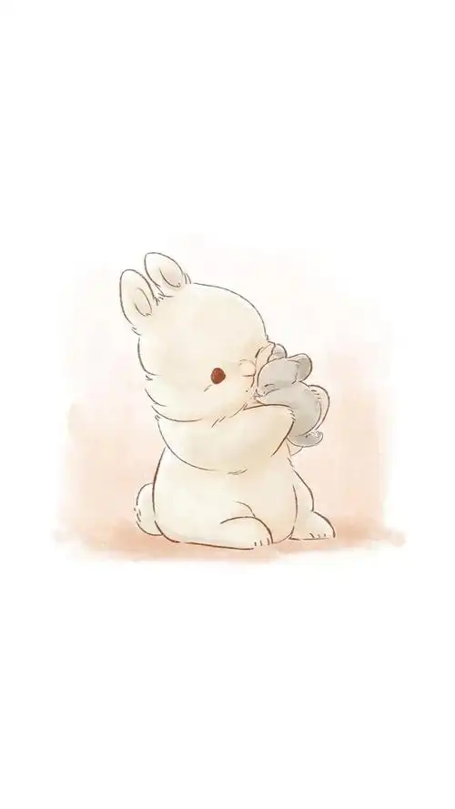 萌萌哒小兔子可爱卡通手绘插画_唯美图片