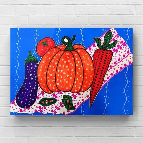 波点艺术南瓜46岁创意儿童美术