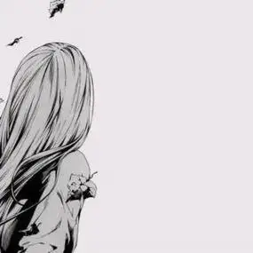 二次元动漫女生背影头像黑白头像 动漫头像图片大全 -【爱个性】