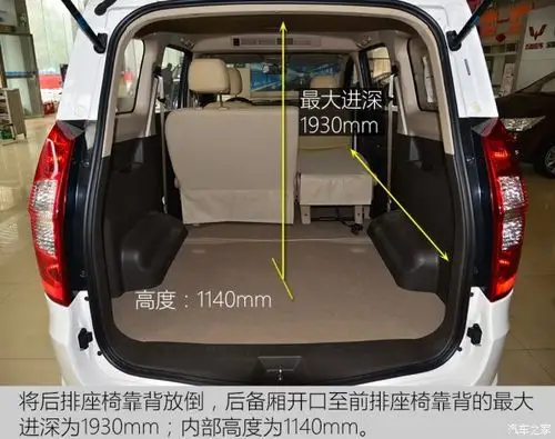 五菱宏光s的后备厢尺寸相比其它3款车型在宽度方面具备优势,后备厢的