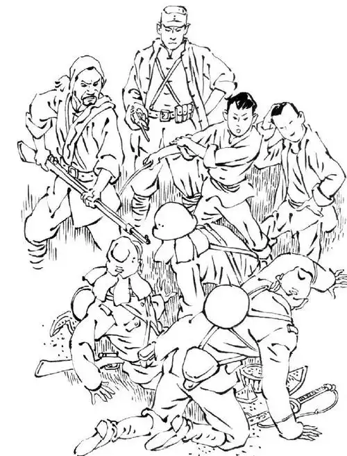 这天,栓柱刚把羊撒出去,就来了一队下乡扫荡的日本鬼子.