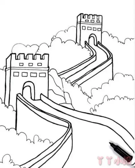 画法长城怎么画简单又好看素描长城简笔画简笔画11张画长城的简笔画