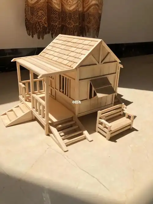 原创作品纯手工打造小木屋