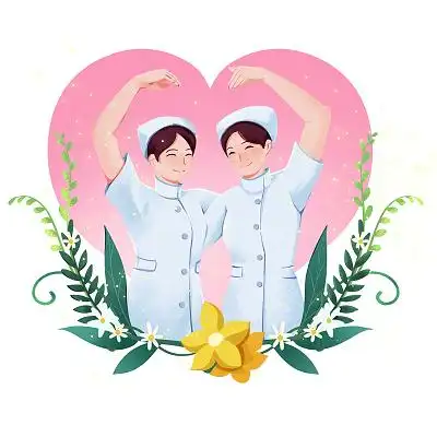 护士节护士工作比心png素材