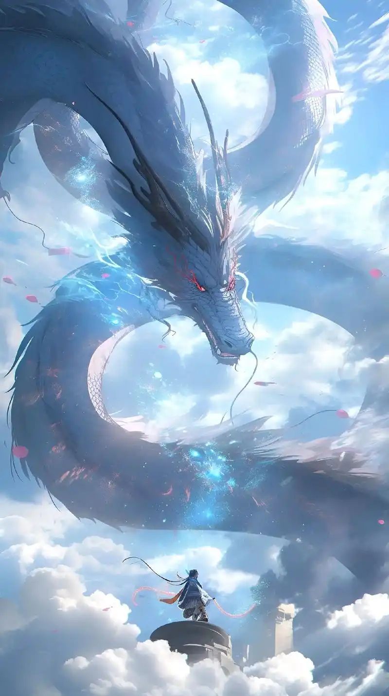 云中的小白龙高清壁纸这是谁心中的龙.#原创 #神仙壁 - 抖音