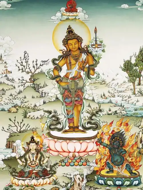 尼泊尔精品唐卡三怙主