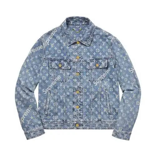 lvsupreme联名款monogramdenimjacket男子牛仔外套
