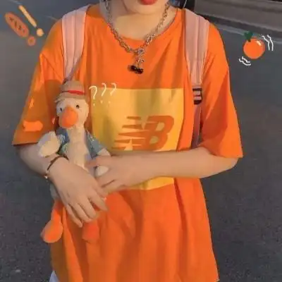 女生可爱高清橙色系图片-女生头像 - 壁纸家